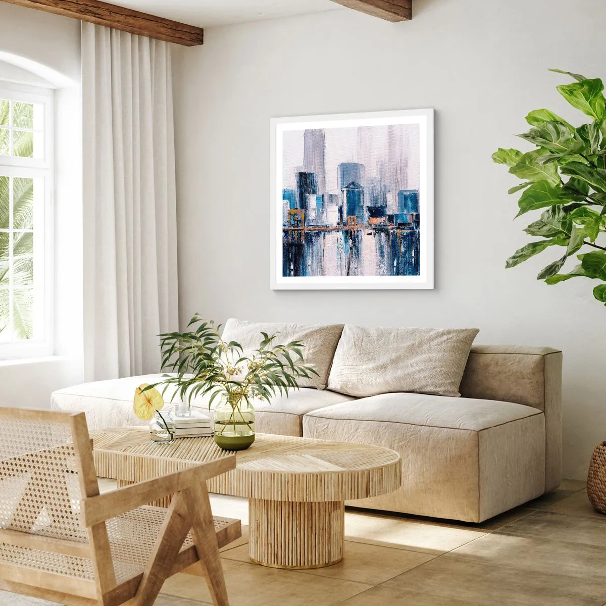 Affiche dans un cadre blanc - Poster - Impression new-yorkaise - 30x30 cm