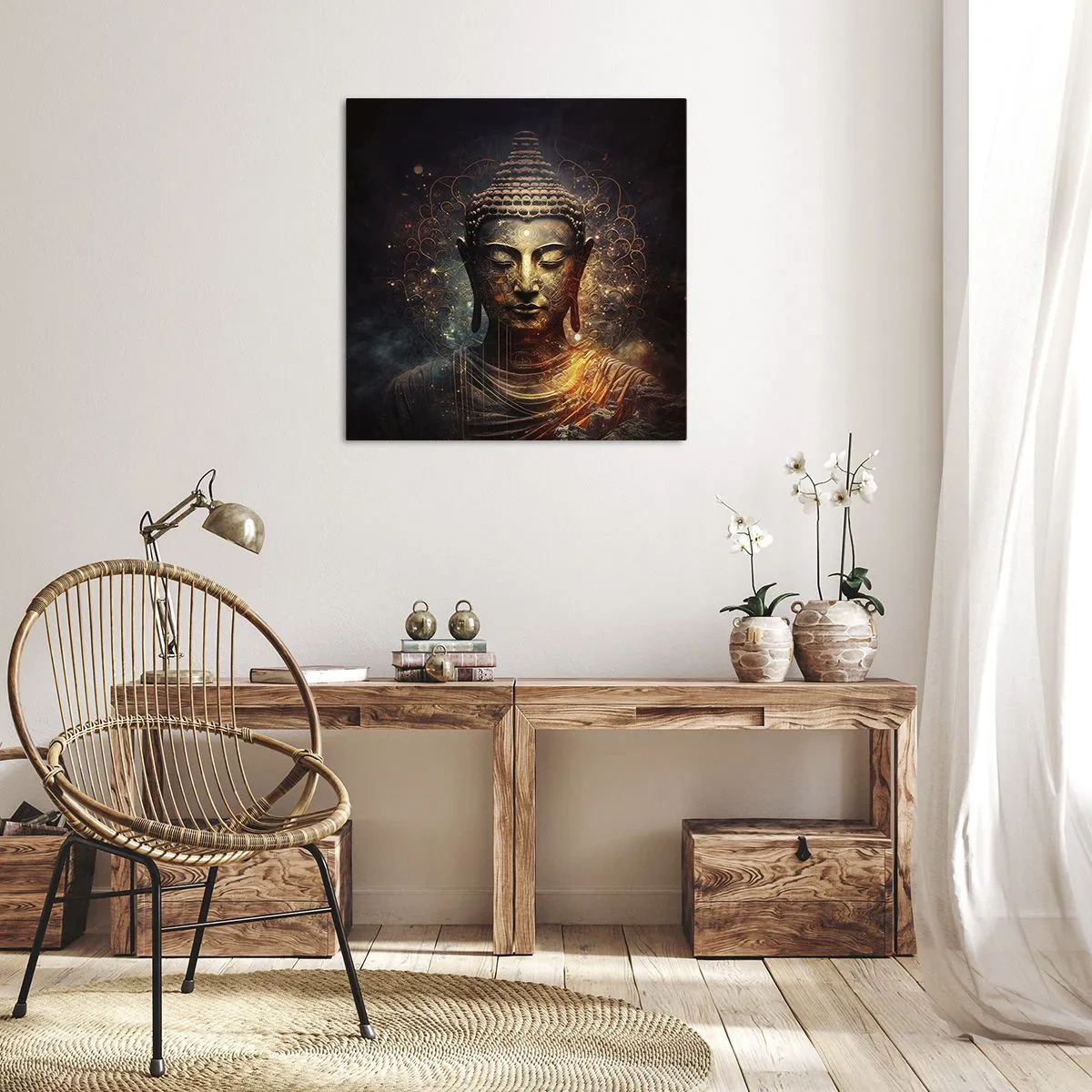 Impression sur toile - Image sur toile - Équilibre spirituel - 30x30 cm