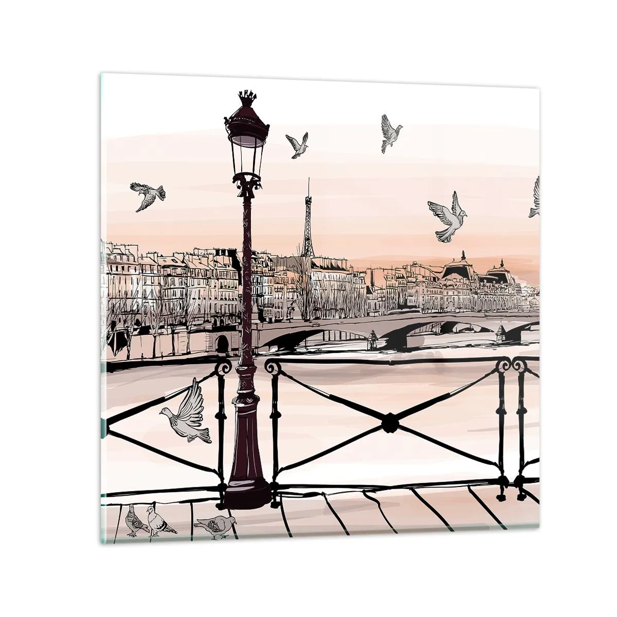 Impression sur verre - Image sur verre - Sur les toits de Paris - 60x60 cm