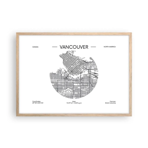 Affiche dans un chêne clair - Poster - Anatomie de Vancouver - 70x50 cm