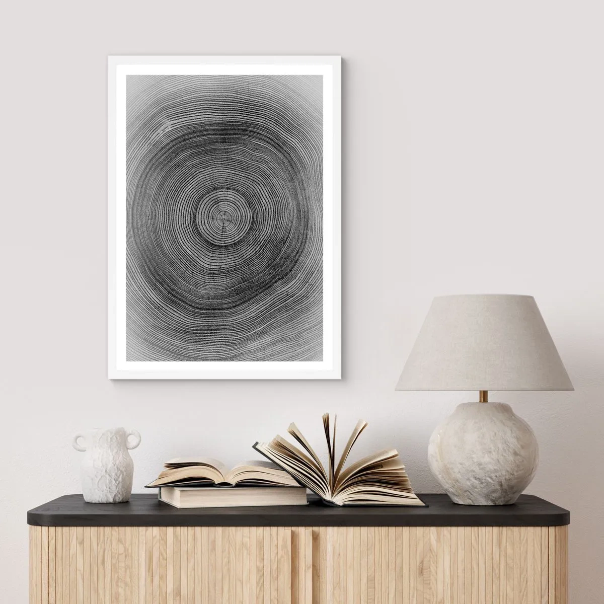 Affiche dans un cadre blanc - Poster - Signe du temps - 70x100 cm