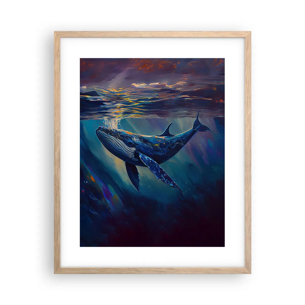 Affiche dans un chêne clair - Poster - Bienvenue dans mon monde - 40x50 cm