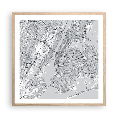 Affiche dans un chêne clair - Poster - Anatomie de la métropole - 60x60 cm