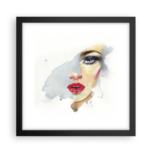 Affiche dans un cadre noir - Poster - Reflet dans une goutte d'eau - 30x30 cm