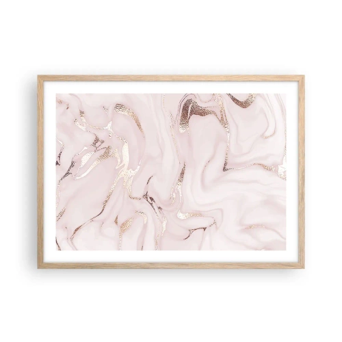 Affiche dans un chêne clair - Poster - Dans un châle rose - 70x50 cm