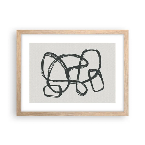 Affiche dans un chêne clair - Poster - Abstraction en boucle - 40x30 cm