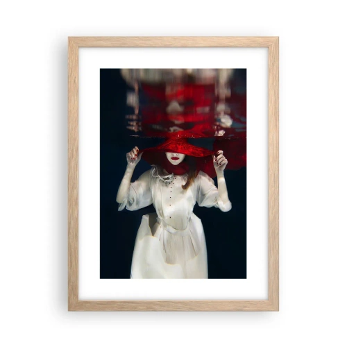 Affiche dans un chêne clair - Poster - Femme mystérieuse - 30x40 cm