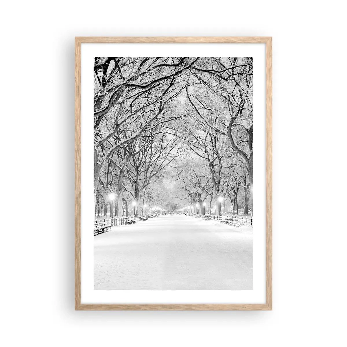 Affiche dans un chêne clair - Poster - Les quatres saisons – l’hiver - 50x70 cm