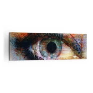 Impression sur toile - Image sur toile - Œil artistique dans l'abstraction multicolore - 160x50cm - Vous pouvez jeter un coup d'œil dans l'âme - Décoration murale moderne pour le salon et la chambre ARTTOR