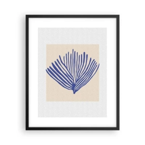Affiche dans un cadre noir - Poster - Éventail bleu - 40x50 cm
