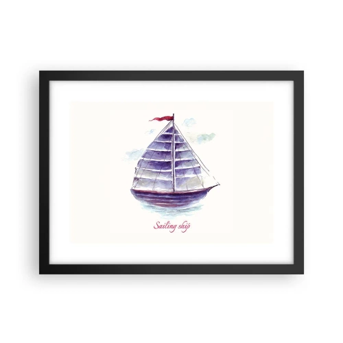 Affiche dans un cadre noir - Poster - Plein de voiles et d’eau calme - 40x30 cm