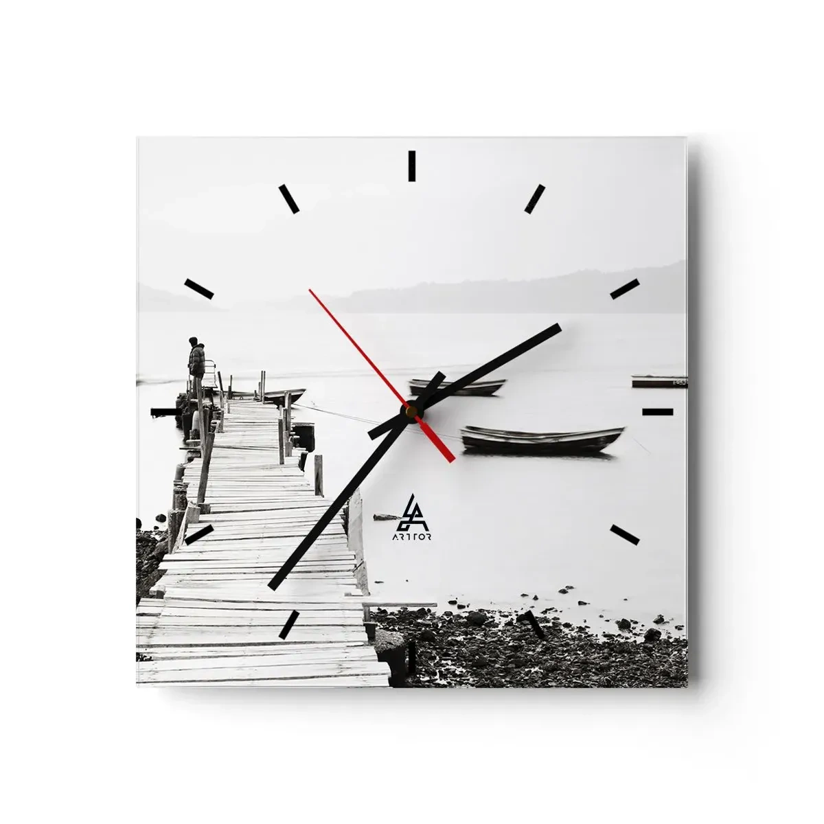 Horloge murale - Pendule murale - Calme et propre au bord de l'eau - 40x40 cm