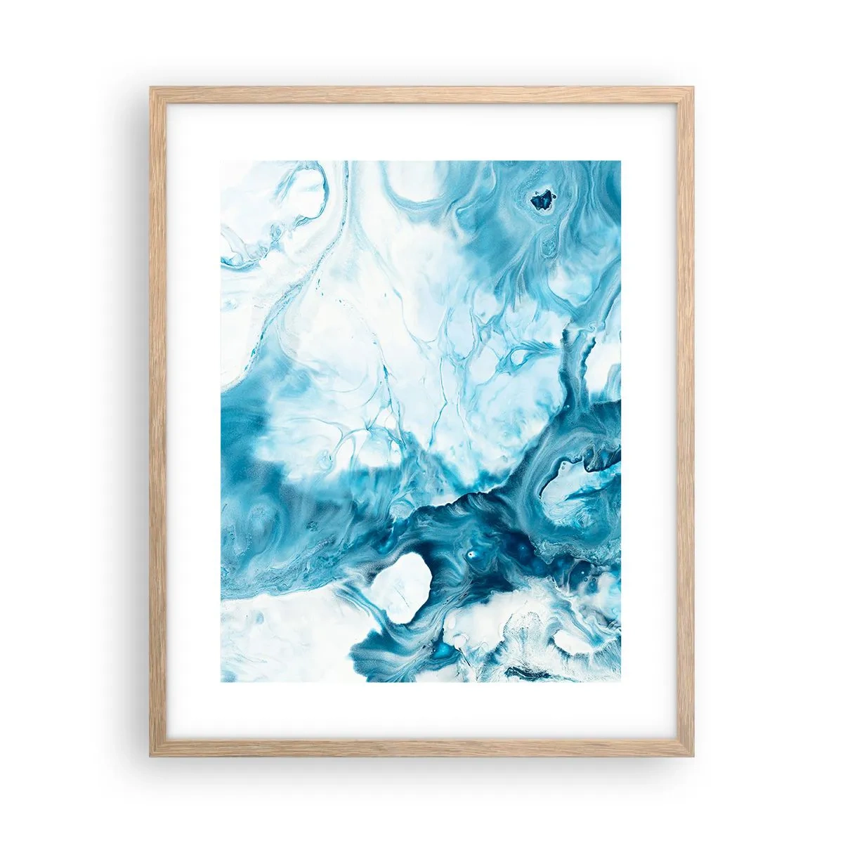 Affiche dans un chêne clair - Poster - Concert de bleu - 40x50 cm