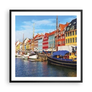 Affiche dans un cadre noir - Poster - Quai joyeux - 60x60 cm