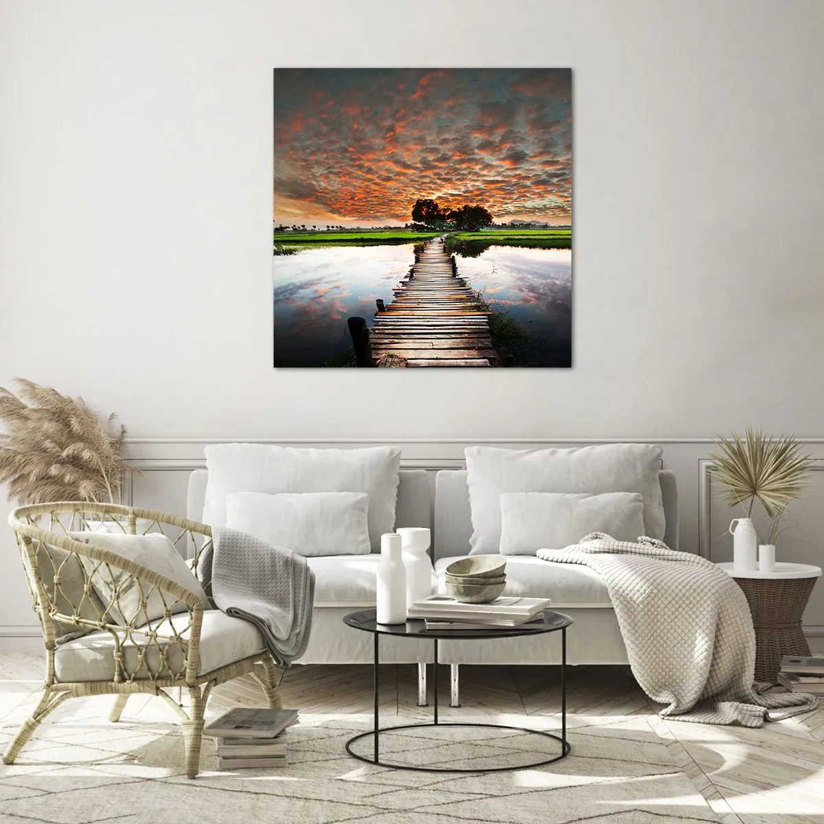 Impression sur verre - Image sur verre - Étendez vos bras - respirez - 40x40 cm