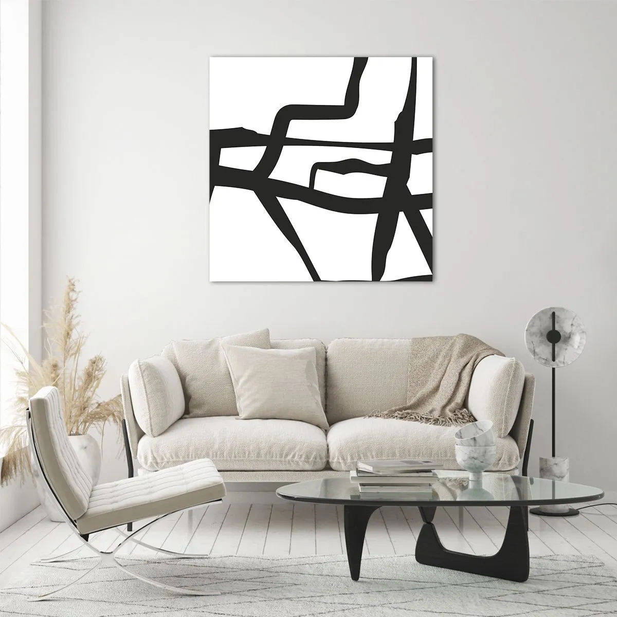 Impression sur verre - Image sur verre - Conception noir et blanc - 60x60 cm