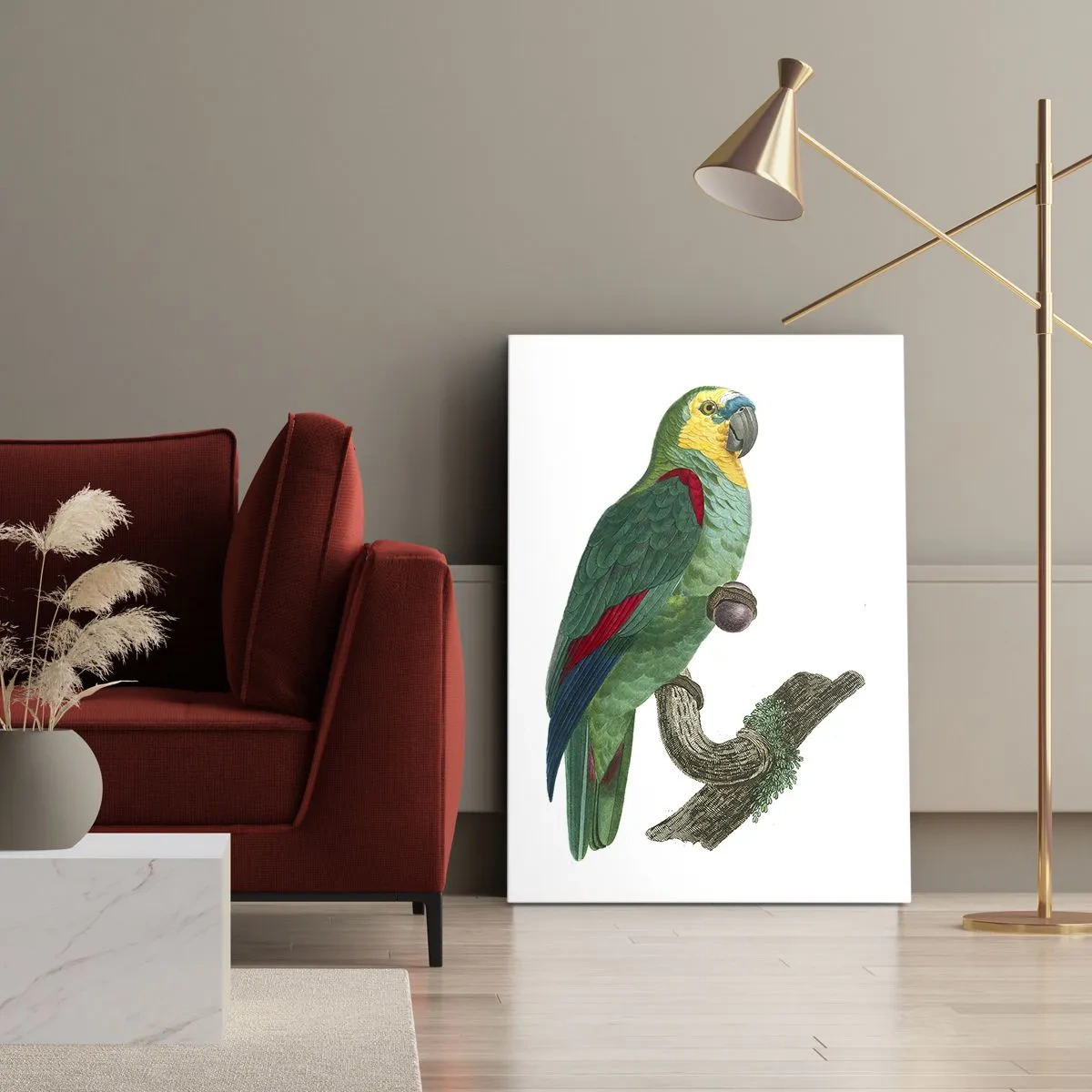 Impression sur toile - Image sur toile - Portrait de perroquet - 65x120 cm