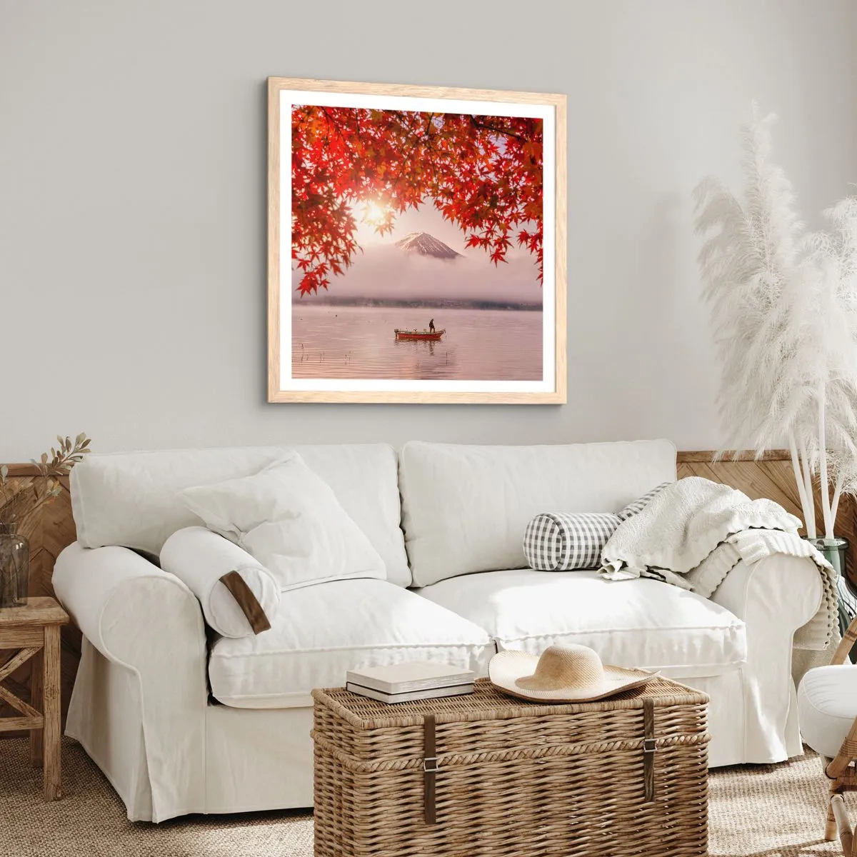 Affiche dans un chêne clair - Poster - Dans le climat japonais - 50x50 cm