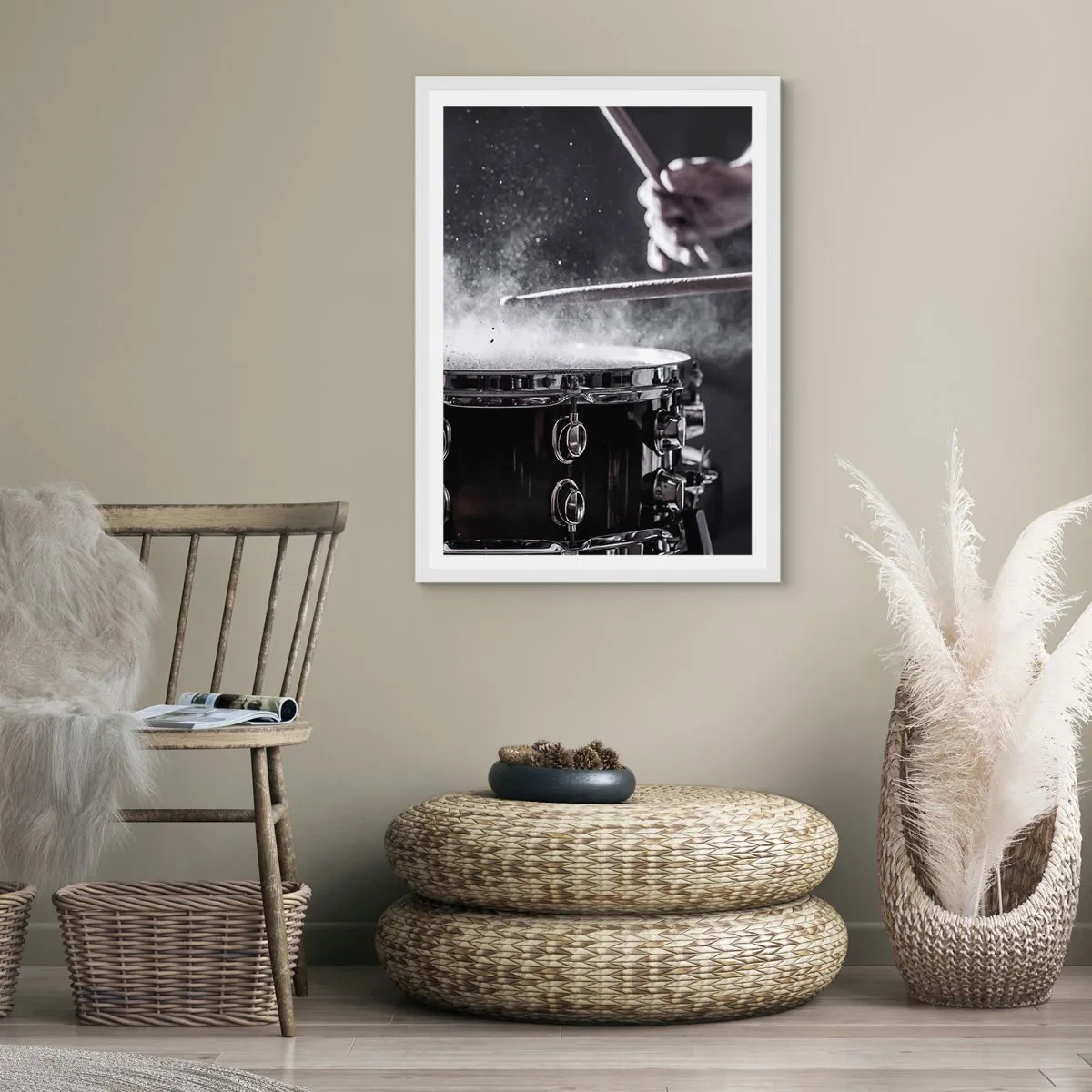 Affiche dans un cadre blanc - Poster - Tempo de la musique - 30x40 cm