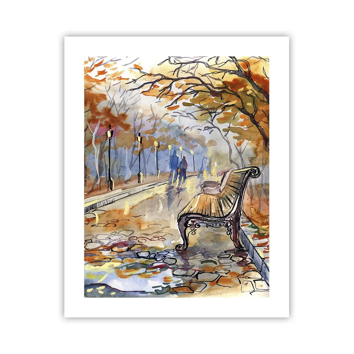 Affiche - Poster - Errer ensemble à l'automne - 40x50 cm