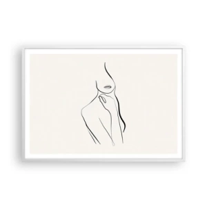 Affiche dans un cadre blanc - Poster - Vague de mélancolie - 100x70 cm