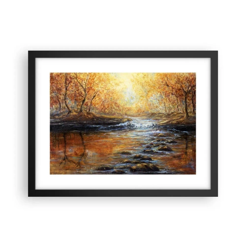 Affiche dans un cadre noir - Poster - Le ruisseau d'or - 40x30 cm