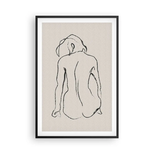 Affiche dans un cadre noir - Poster - Femme nue - 61x91 cm