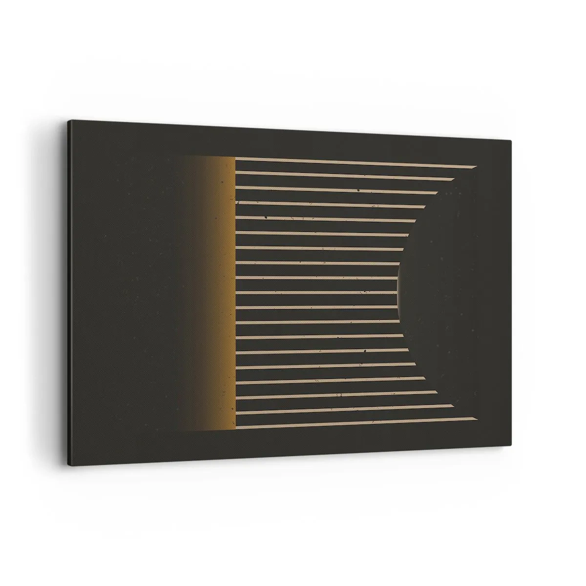 Impression sur toile - Image sur toile - Motif géométrique à rayures sur fond sombre - 100x70cm - Explorez les ténèbres - Décoration murale moderne pour le salon et la chambre ARTTOR