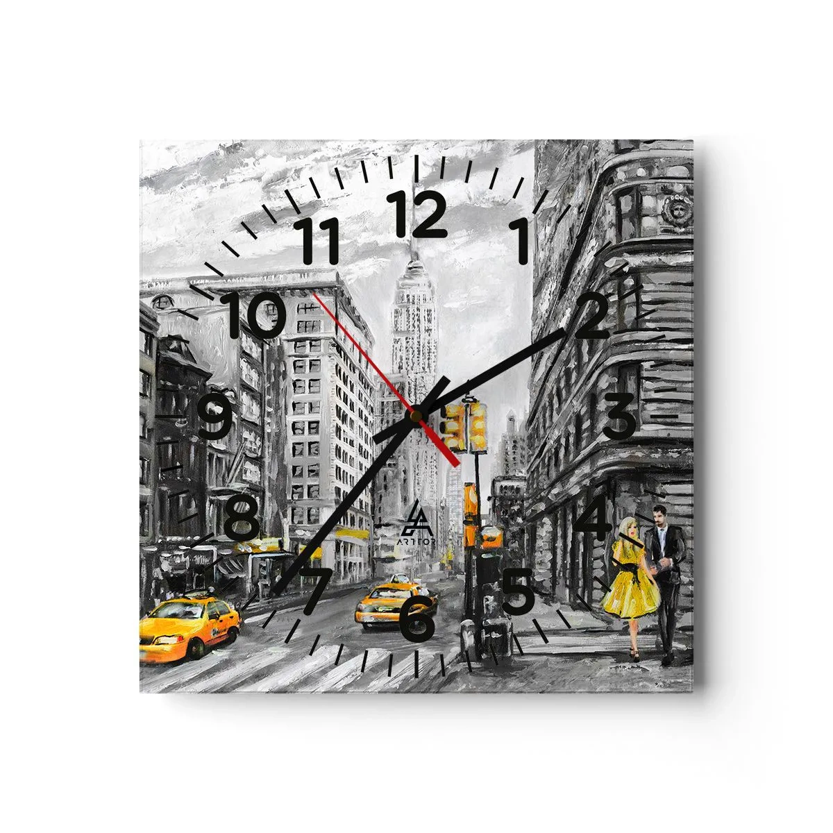 Horloge murale - Pendule murale - Une histoire new-yorkaise - 40x40 cm