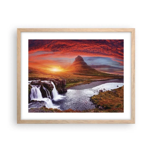 Affiche dans un chêne clair - Poster - Vue de la terre du milieu - 50x40 cm