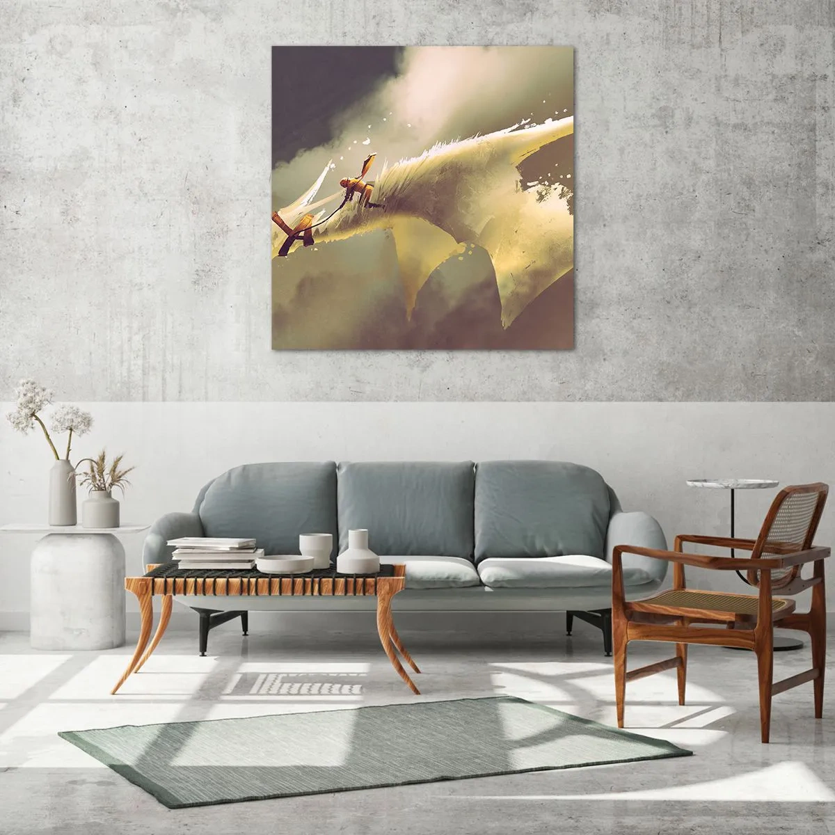 Impression sur verre - Image sur verre - Le monde à la rescousse - 70x70 cm