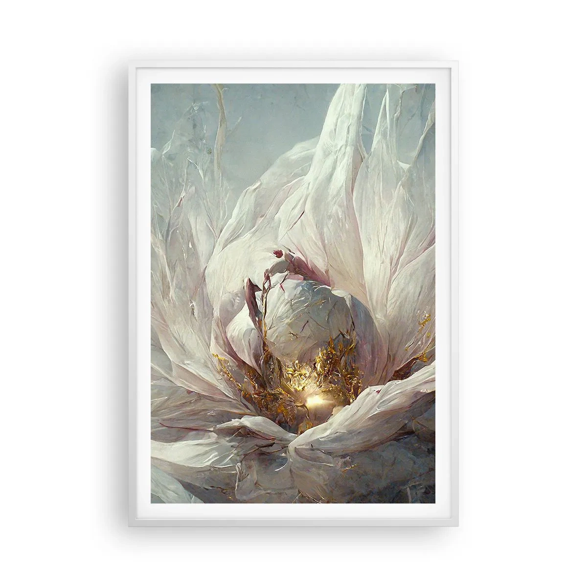 Affiche dans un cadre blanc - Poster - Il fleurit une fois tous les cent ans - 70x100 cm