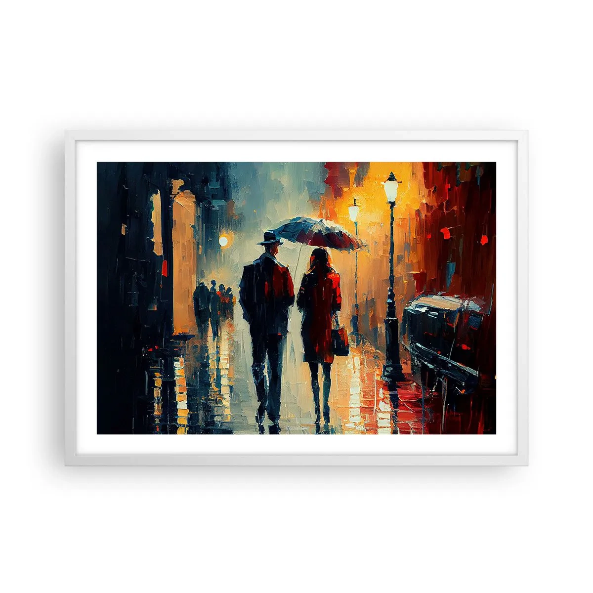 Affiche dans un cadre blanc - Poster - Histoire d'amour urbaine - 70x50 cm