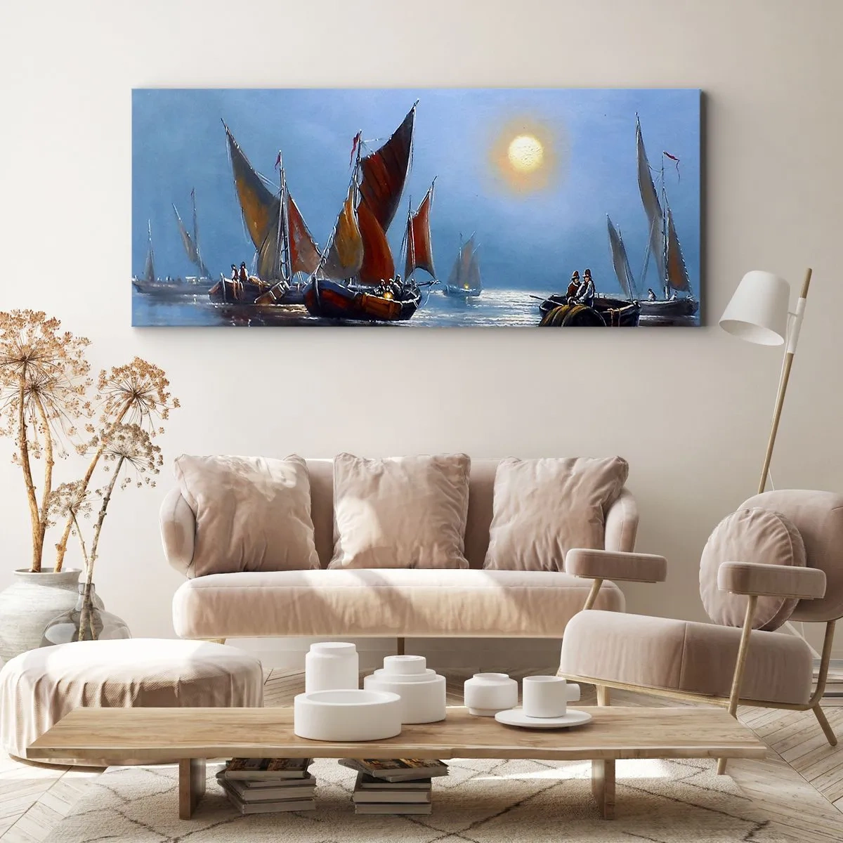 Impression sur toile - Image sur toile - Pêche de nuit - 100x40 cm