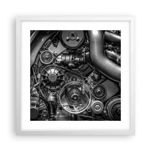 Affiche dans un cadre blanc - Poster - Poésie mécanique - 40x40 cm