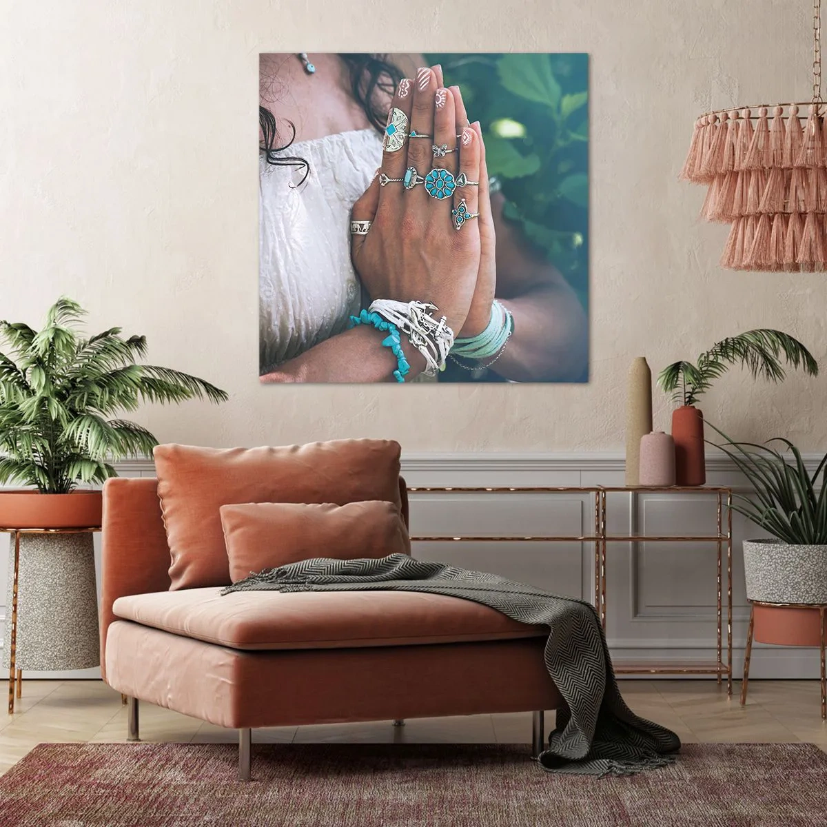 Impression sur toile - Image sur toile - Bienvenue au centre du bien-être - 70x70 cm