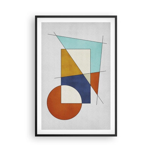 Affiche dans un cadre noir - Poster - Abstraction : plaisir moderniste - 61x91 cm