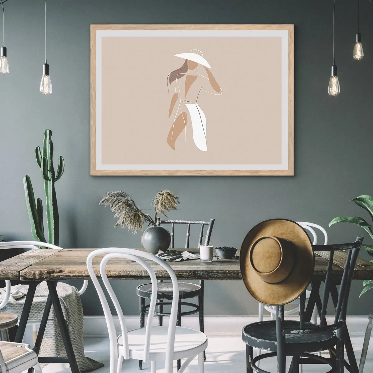 Affiche dans un chêne clair - Poster - Lea mode est un jeu - 40x30 cm