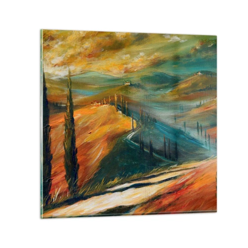 Impression sur verre - Image sur verre - paysage toscan - 30x30 cm