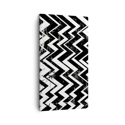Impression sur toile - Image sur toile - Zig-blanc, zag-noir - 45x80 cm