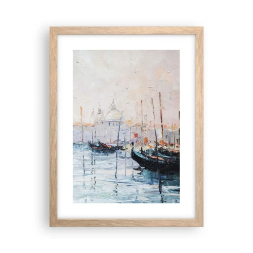 Affiche dans un chêne clair - Poster - Derrière l'eau, derrière le brouillard - 30x40 cm