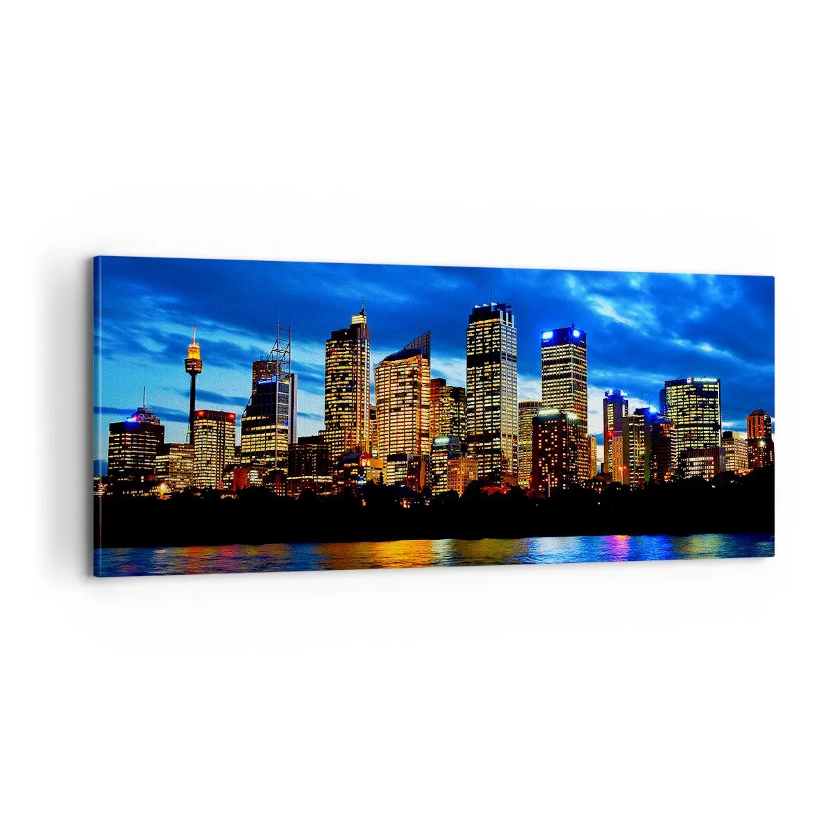 Impression sur toile - Image sur toile - Une nuit de lumières et de couleurs - 100x40 cm