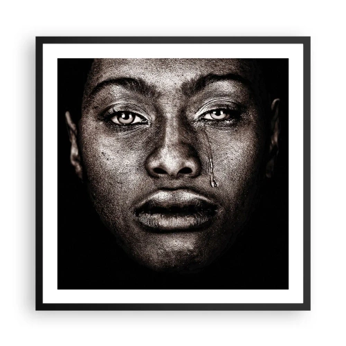 Affiche dans un cadre noir - Poster - Une larme - 60x60 cm