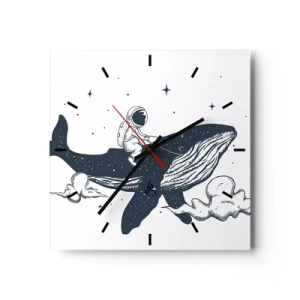 Horloge murale - Pendule murale - Aventure spatiale - 40x40 cm