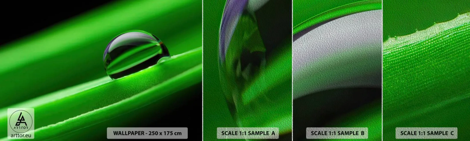 Échantillon de Papier Peint Premium Sand - La vie de près - Abstraction, Graphique, Une goutte d'eau - 100x30 cm