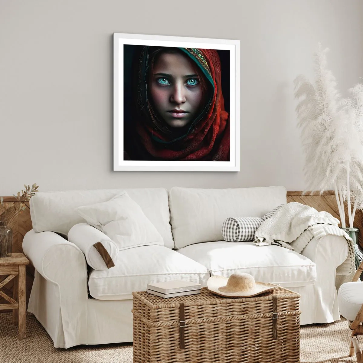 Affiche dans un cadre blanc - Poster - Princesse orientale - 40x40 cm