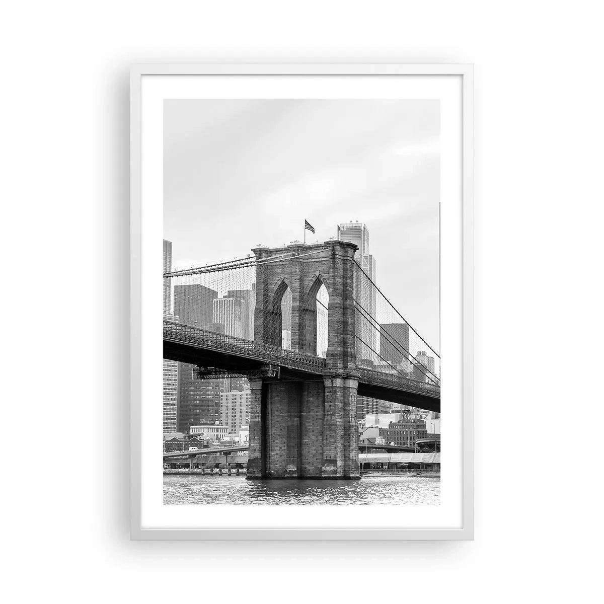 Affiche dans un cadre blanc - Poster - Climat New-Yorkais - 50x70 cm