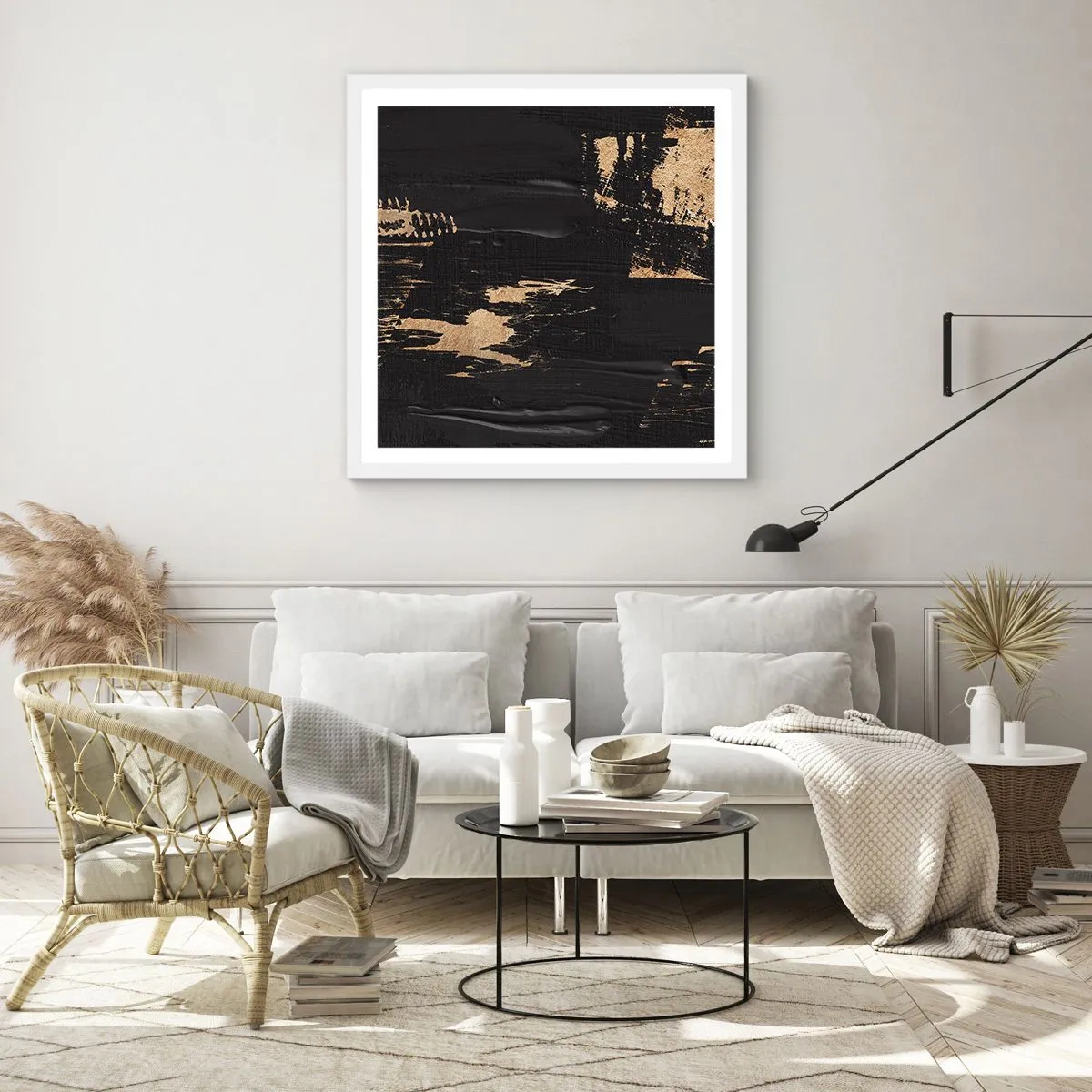 Affiche dans un cadre blanc - Poster - Empreinte du toucher - 40x40 cm