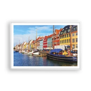 Affiche dans un cadre blanc - Poster - Quai joyeux - 91x61 cm