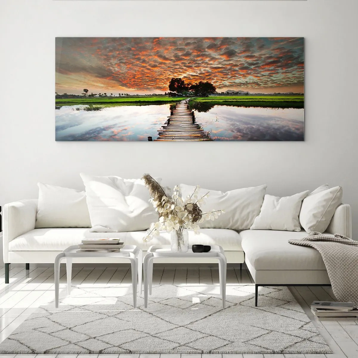 Impression sur verre - Image sur verre - Étendez vos bras - respirez - 100x40 cm